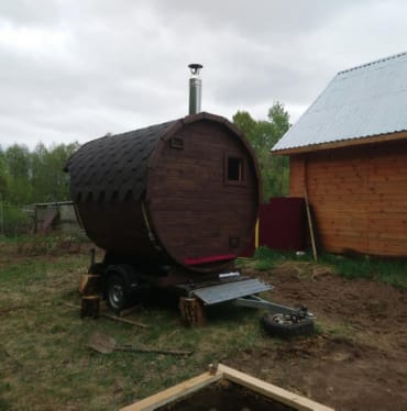 Монтаж бани-бочки №413 от 23.04.2021 в Электростали
